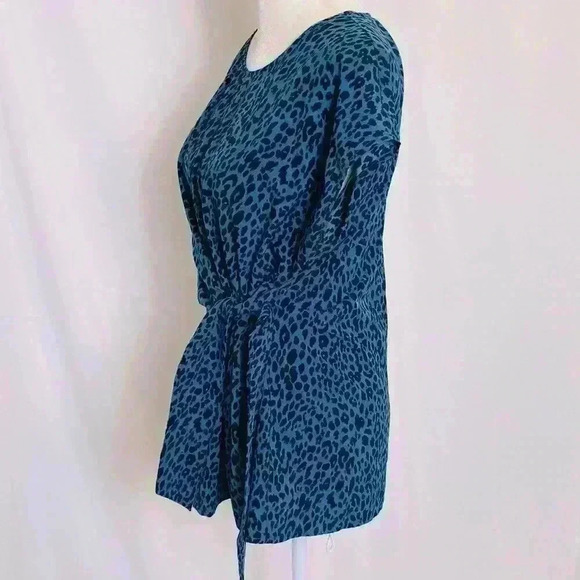 Como Vintage Leopard Blouse with side tie - Picture 3 of 6